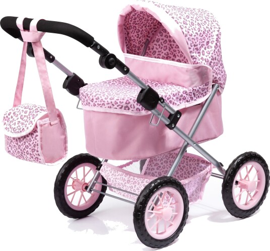 Bayer Dolls Pram Trendy Pink Leopard Print 13002AA Bayer Dolls Pram Trendy Pink Leopard Print 13002AA