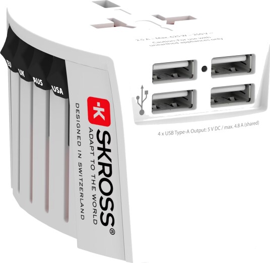 SKross MUV World USB 4xA reiseadapter 3310007 SKross MUV World USB 4xA reiseadapter 3310007