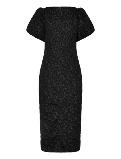 Gina Tricot Puff Sleeve Midi Dress   Black   32