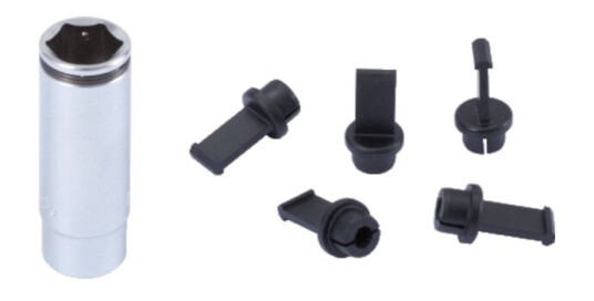 Ks Tools 500.7345, Støpselsett, 1/4", 6 Hoder, Kromvanadiumstål, Din 3120, Iso 1174, 49 G