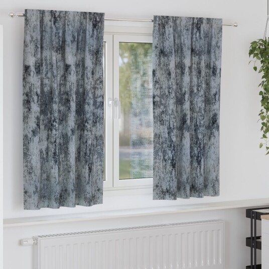 Gardin med gardiner 2 pcs Sølvgrå 175 x 140 cm Fløyel Gardin med gardiner 2 pcs Sølvgrå 175 x 140 cm Fløyel