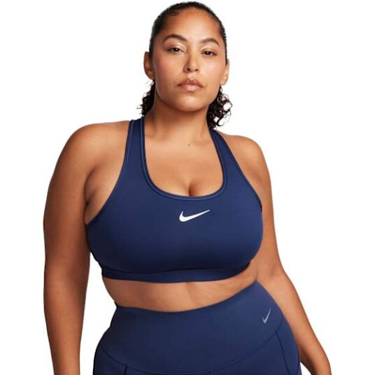 Nike Swoosh Medium Support Padded Sports Bra Midnight Navy/White XS