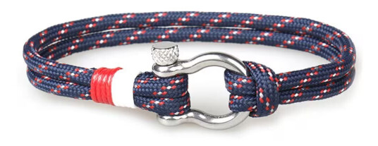 Marine blått stoffarmbåndstau herremetallspenne Marine blått stoffarmbåndstau herremetallspenne