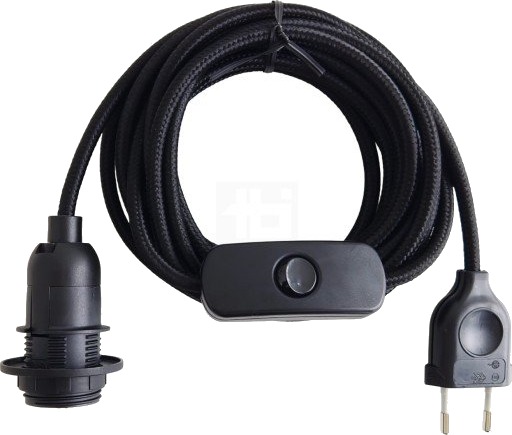 TBI ledning med E14 fatning og bryter sort TBI ledning med E14 fatning og bryter sort