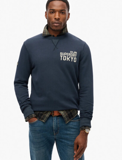 Superdry Workwear Applique Sweatshirt   Navy   L