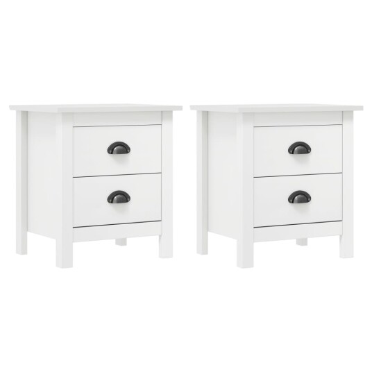 vidaXL Nattbord Hill 2 stk hvit 46x35x49,5 cm heltre furu