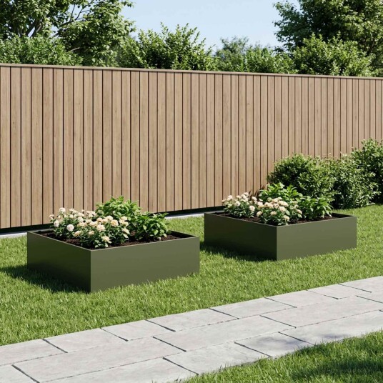 vidaXL Hageblomsterpotte 2 stk. Olivengrønn 80 x 80 x 30 cm