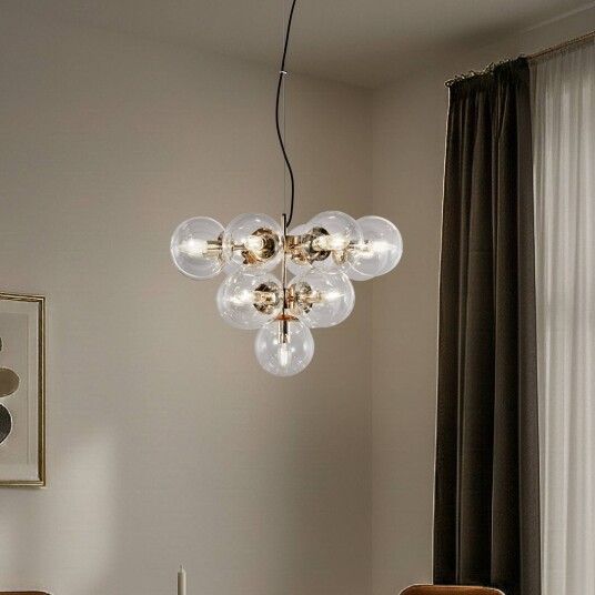 Pendellampe i glass Zumba Domiluce dimbar Messing / gull Stue / spisestue Metall Moderne Flerhodet pendellampe