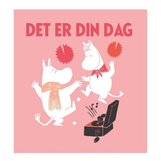Moomin Mummi kort dobbelt 75x75 cm Det er din dag rosa/hvit