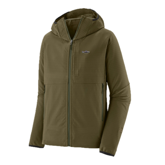Patagonia M"s R1 Techface Fitz Roy Trout Hoody Basin Green XL