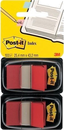 3M 7000047687 Rektangel Rød Papir 25,4 Mm 43,2 Mm 50 Ark