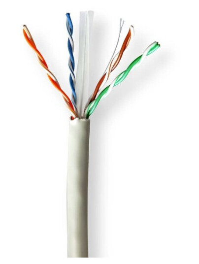 Nedis CAT6 Nettverkskabel 100m U/UTP Grå Innendørs Rund Nedis CAT6 Nettverkskabel 100m U/UTP Grå Innendørs Rund