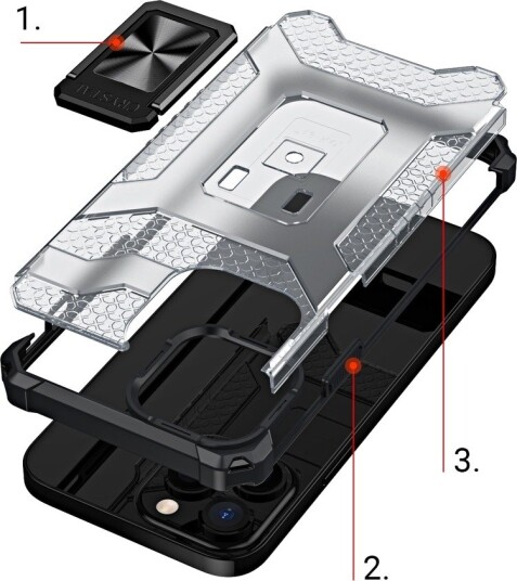 Hurtel Crystal Ring-etui med kickstand, tøft og robust deksel til iPhone 12 Pro Max Blå