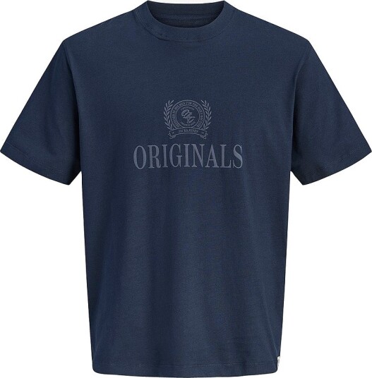 Jack & Jones Plus T skjorte Jorfrederiksberg Monogram Tee Ss Cn Blå