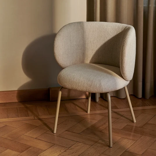 Ferm Living Rico Spisestol Cashmere Bouclé   Off white