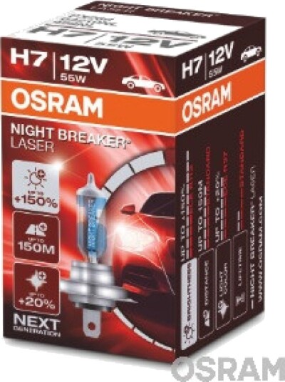 OSRAM Pære Night Breaker Laser H7 12V 55W - x1 OSRAM Pære Night Breaker Laser H7 12V 55W - x1