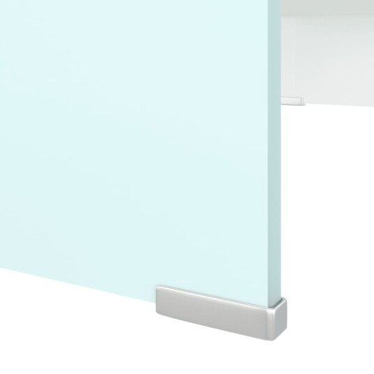 vidaXL TV-benk glass hvit 70x30x13 cm