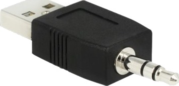 Delock Ladeadapter Usb Hann Til Mini Phone Stereo 3.5 Mm Hann Svart