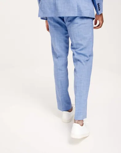 Selected Men Slhslim Oasis Linen Trs Noos Linbukser Blå