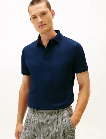 Tommy Hilfiger Hidden Placket Detail Reg Polo   Navy   S