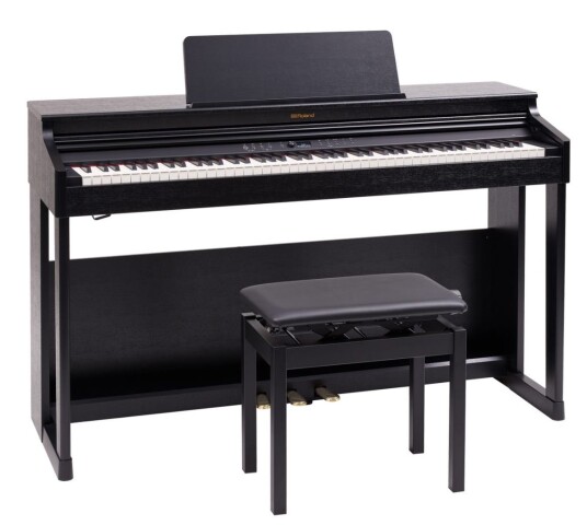 Roland RP701CB Digitalpiano SuperNATURAL sort matt finish med Bluetooth. PHA 4 tastatur.