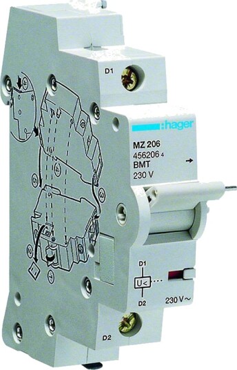 Hager MZ206 Underspenningsutløser 230V AC