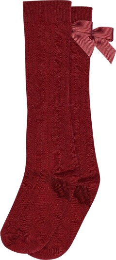 MP Knestrømper m. Sløyfe   Ull   Vita   Karanda Ed   MP   25/28   Sokker Bordeaux Rød   25 28