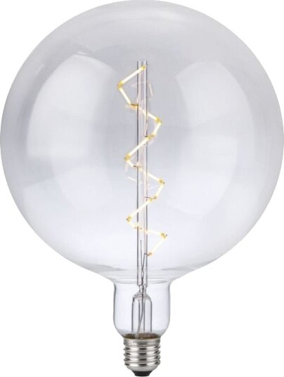 Spl E27 6W XXL Globe LED pære   G200 spiral filament 580lm dimbar klart glass   Dimbar : Dimbar Kulør : Ekstra varm