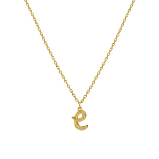 Alphabet Necklace E Forgylt Sølv Sterling 925 40 42.5 45 cm Alphabet Necklace E Forgylt Sølv Sterling 925 40 42.5 45 cm