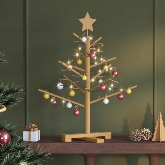 Trekjuletrær med stativ Brun 75 cm Heltre furu Trekjuletrær med stativ Brun 75 cm Heltre furu