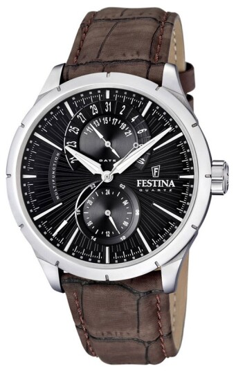 Festina Herreklokke F16573 4 Dress Sort/Lær Ø46 mm