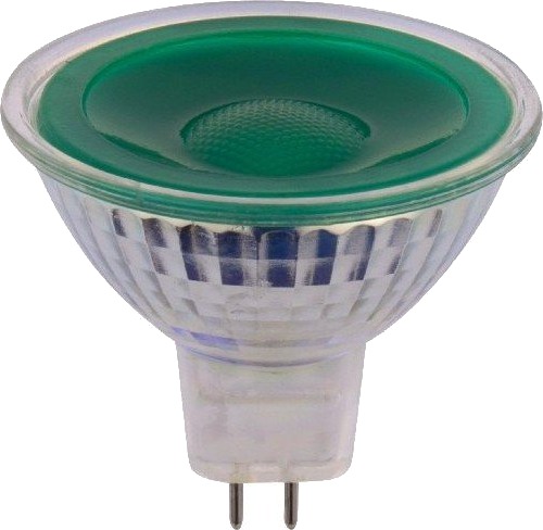 Spl GU5.3 5W LED pære 12V   MR16 38° Grønn glass