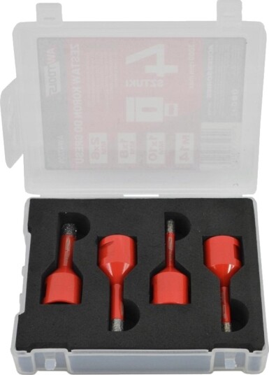 Awtools Hullsag/Bor Til Gress: Kronebor-Sett, 5 Deler (2X6 Mm, 8, 10 Mm) + Koffert For Tørt Arbeid Med Voks