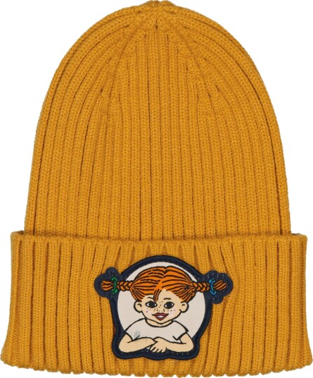 Geggamoja Pippi Langstrømpe Strikket Lue, Gul, 48-50