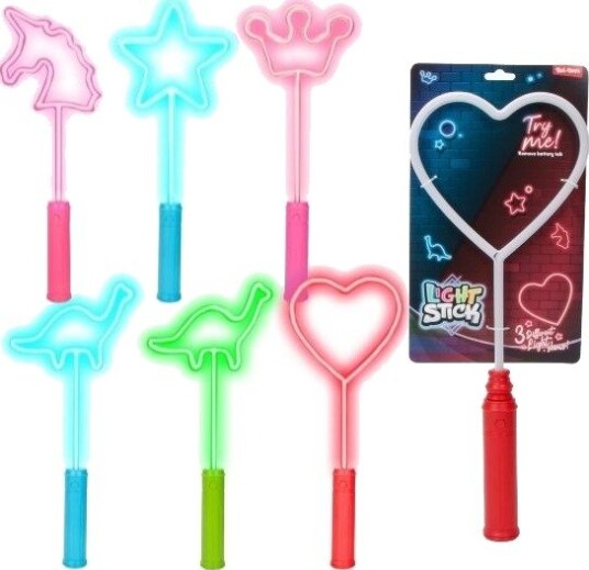 Fun Party Neon Lysstav Med Figur Hjerte Fun Party Neon Lysstav Med Figur Hjerte