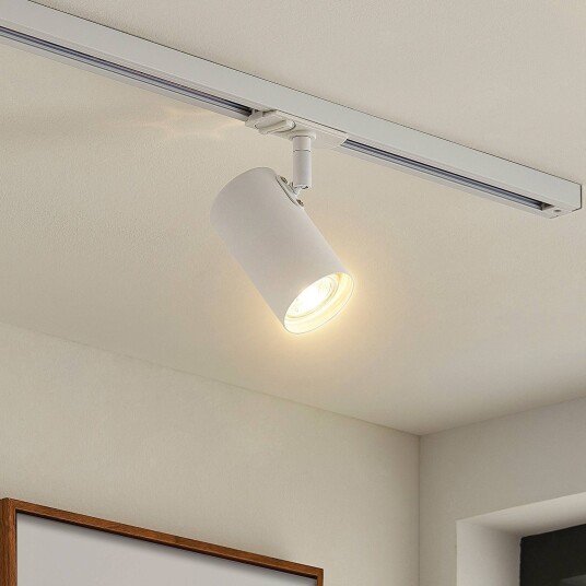 Lindby Linaro skinnespotlight, GU10, 10 W, hvit, 1-faset Lindby Linaro skinnespotlight, GU10, 10 W, hvit, 1-faset