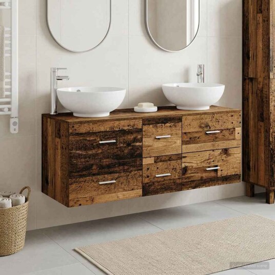 vidaXL Baderomsinnredningssett 3 stk. Gammelt tre 49,5 x 44,5 x 65 cm vidaXL Baderomsinnredningssett 3 stk. Gammelt tre 49,5 x 44,5 x 65 cm