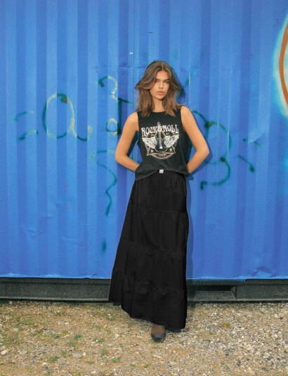 NOISY MAY Nmfreja Popeline Maxi Skirt Wvn - Black - S