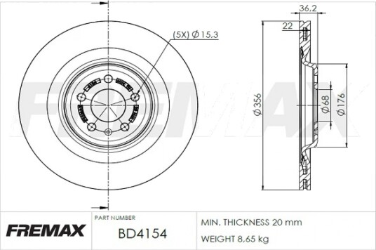 Bremseskive FREMAX BD-4154