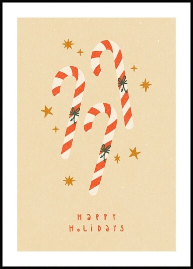 Candy Cane Poster Plakat / 50x70cm