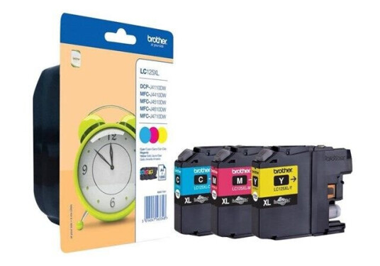 Brother LC125XLRBWBP / LC 125XL Rainbow Pack Cyan Magenta Yellow - Blekkpatron Blå