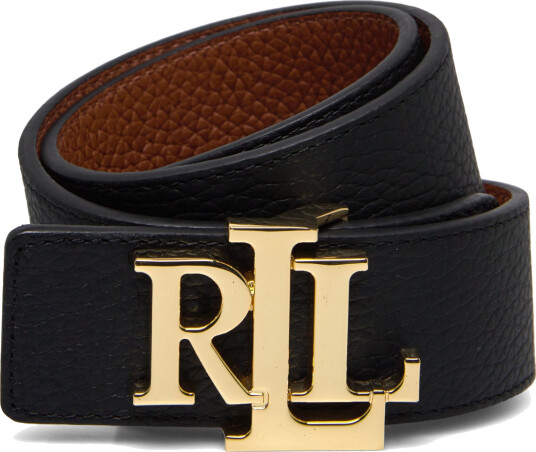 Lauren Ralph Lauren Reversible Pebbled Leather Wide Belt - Black - S Lauren Ralph Lauren Reversible Pebbled Leather Wide Belt - Black - S