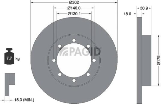 PAGID 55308NC Bremseskive