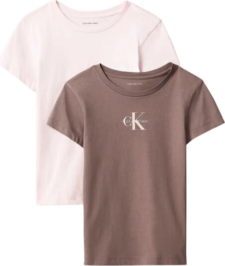 Calvin Klein 2Pk Ck Slim Ss T Shirt Brown 164 x 14 Calvin Klein 2Pk Ck Slim Ss T Shirt Brown 164 x 14