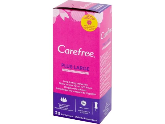 Carefree Plus Large Fresh Scent Bind Frisk Duft 1 Pakke 20 Stk Carefree Plus Large Fresh Scent Bind Frisk Duft 1 Pakke 20 Stk