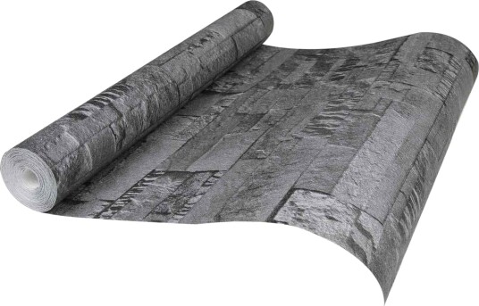  3D Stein Tapet Svart 10 x 0,53 m Non Woven Stof