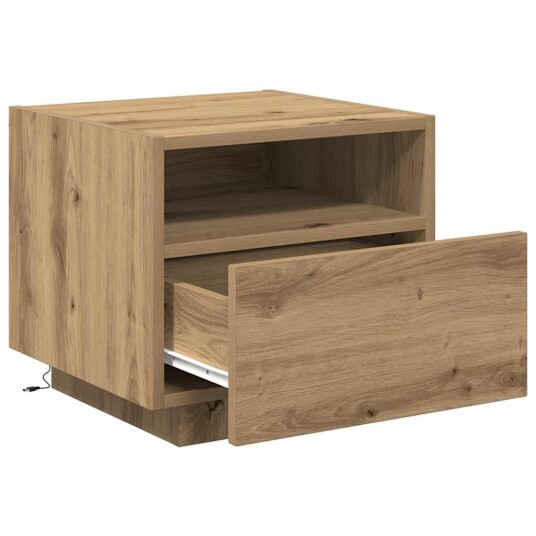 Nattbord med LED lamper Artisan Eik 40x39x37 cm