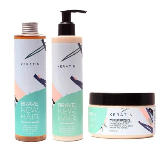 Brave. New. Hair. 3-pack Keratin Schampoo + Conditioner Mask