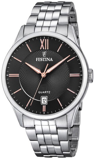 Festina Herreklokke F20425 6 Classic Sort/Stål Ø43 mm