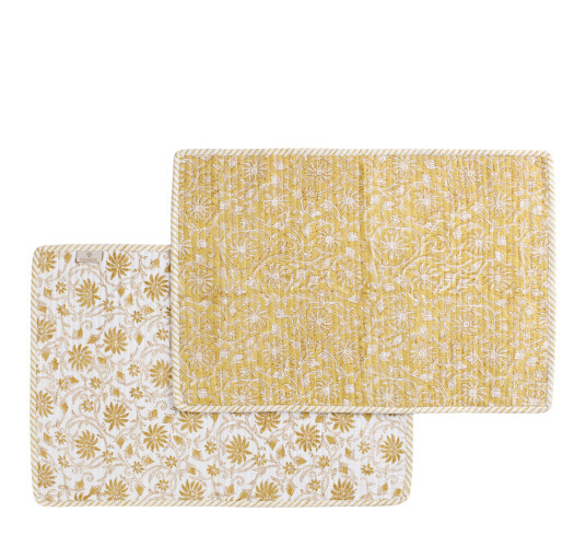 Chamois Margerita spisebrikke 35x50 cm 2-pk gul oliven Chamois Margerita spisebrikke 35x50 cm 2-pk gul oliven